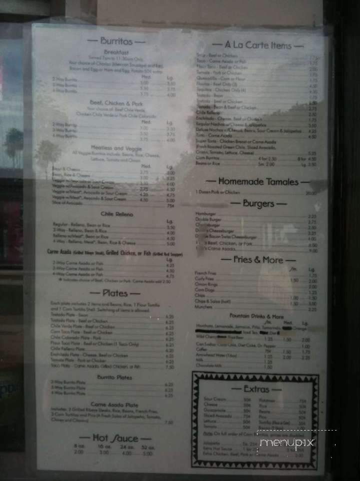 Corrales Restaurant - Ventura, CA menu_pic