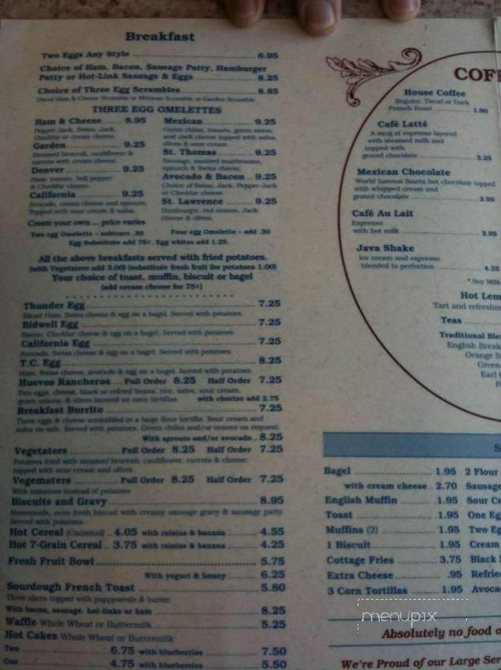 Morning Thunder Cafe - Chico, CA menu_pic