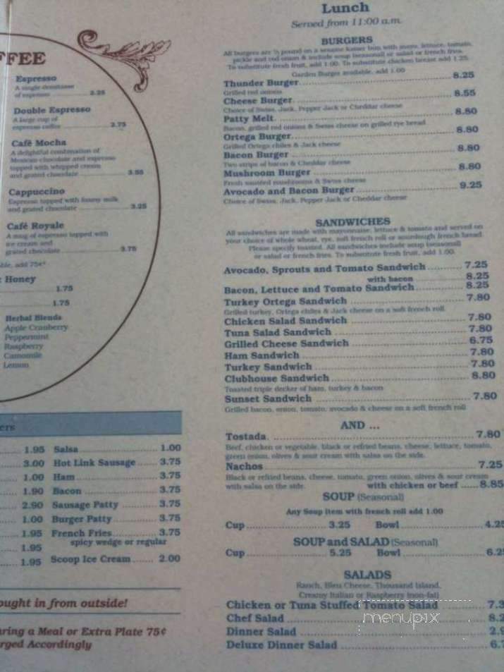 Morning Thunder Cafe - Chico, CA menu_pic