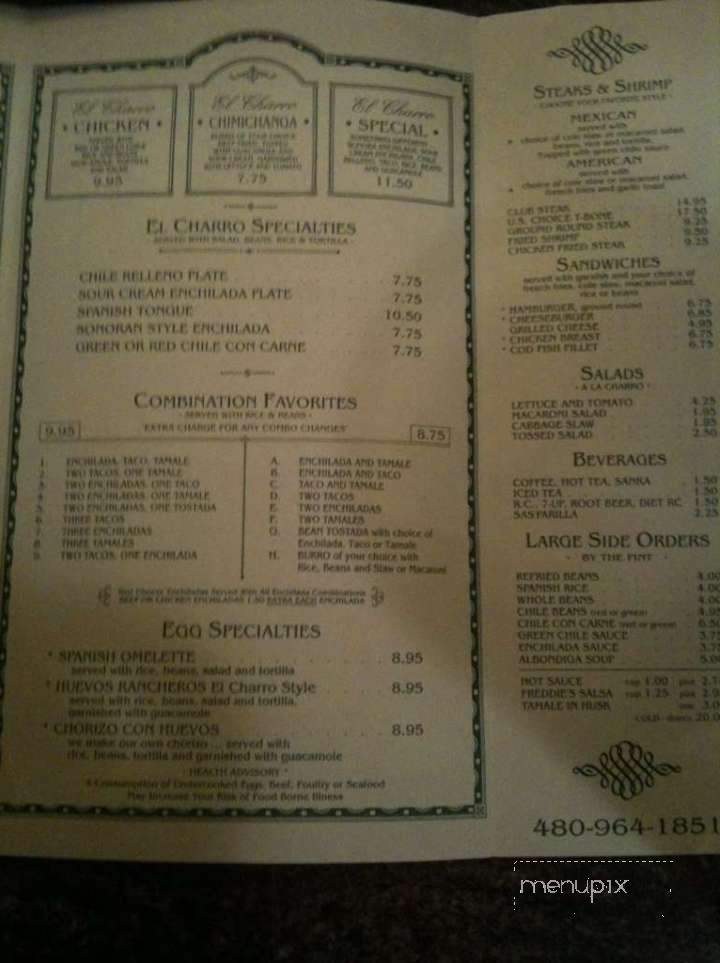 /820738/El-Charro-Restaurant-and-Lounge-Menu-Mesa-AZ - Mesa, AZ