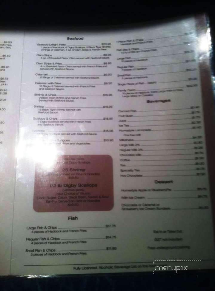Back Home Fish & Chips - Edmonton, AB menu_pic