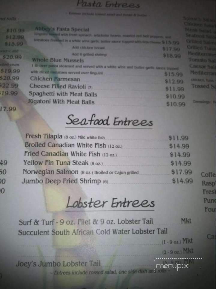 Abbey's Restaurant & Lounge - Wheeling, WV menu_pic