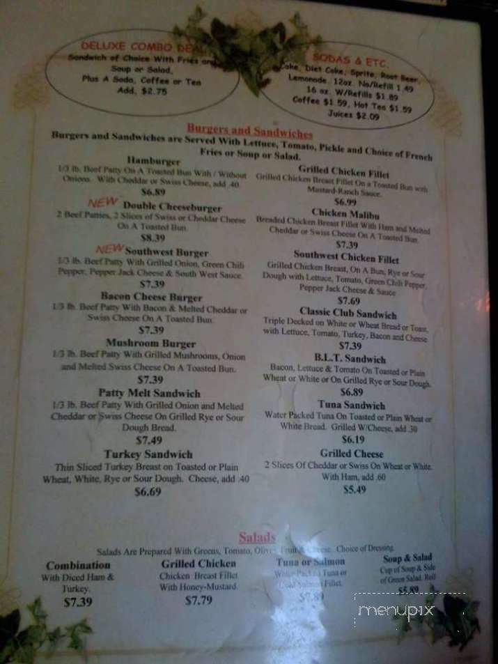 Arshels Cafe - Beaver, UT menu_pic