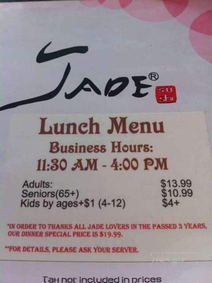 Jade Sushi - Niagara Falls, ON menu_pic