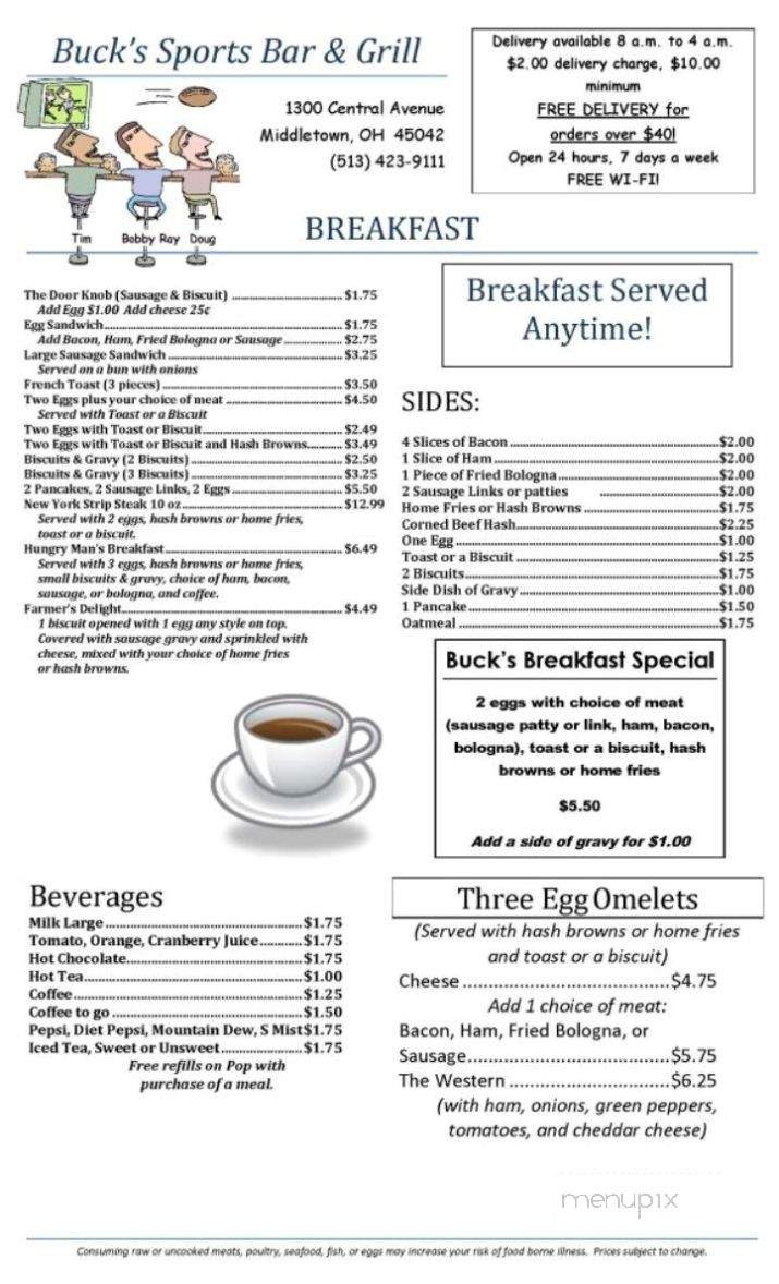 Bucks Sports Bar & Grille - Middletown, OH menu_pic