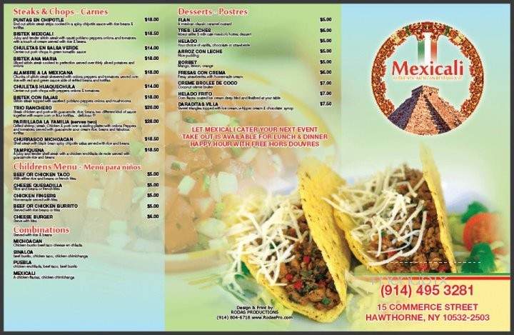 Hacienda Mexicali - Hawthorne, NY menu_pic