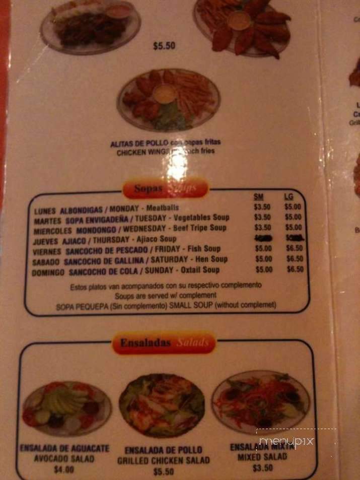 La Fogata Colombian - Fayetteville, NC menu_pic