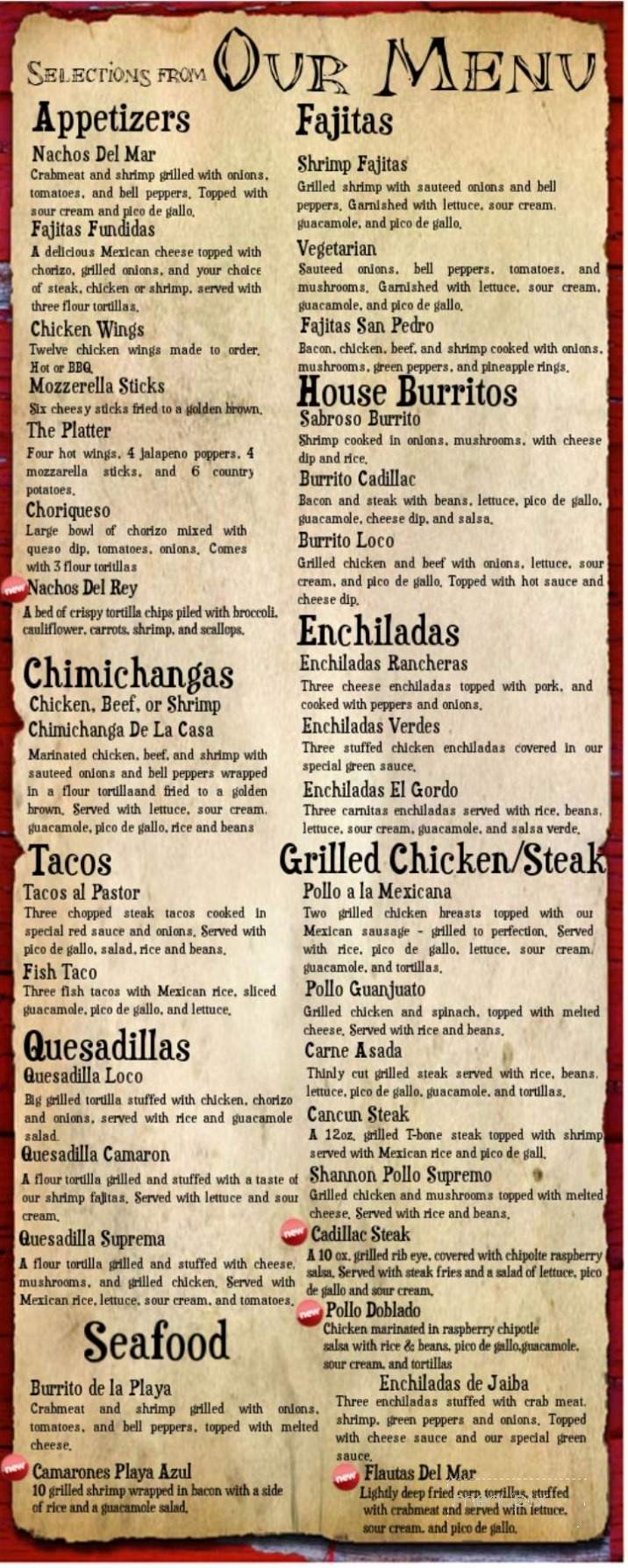 Herra Duras Mexican Grill - Cadillac, MI menu_pic