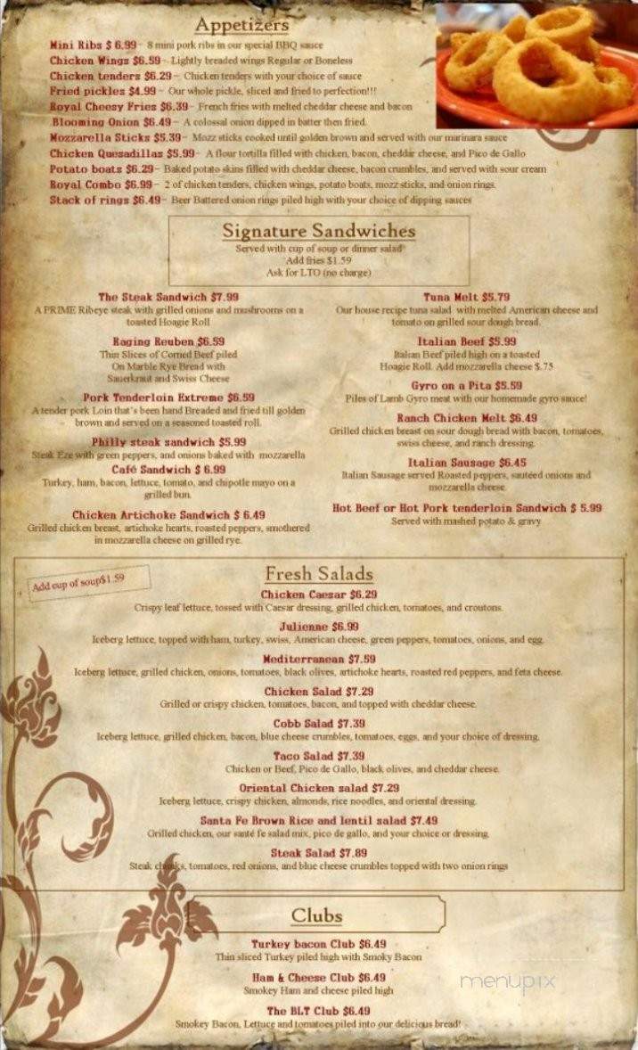 Royal Blue Restaurant - Stillman Valley, IL menu_pic