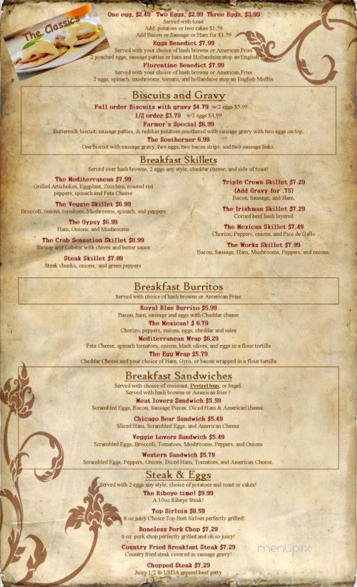 Royal Blue Restaurant - Stillman Valley, IL menu_pic