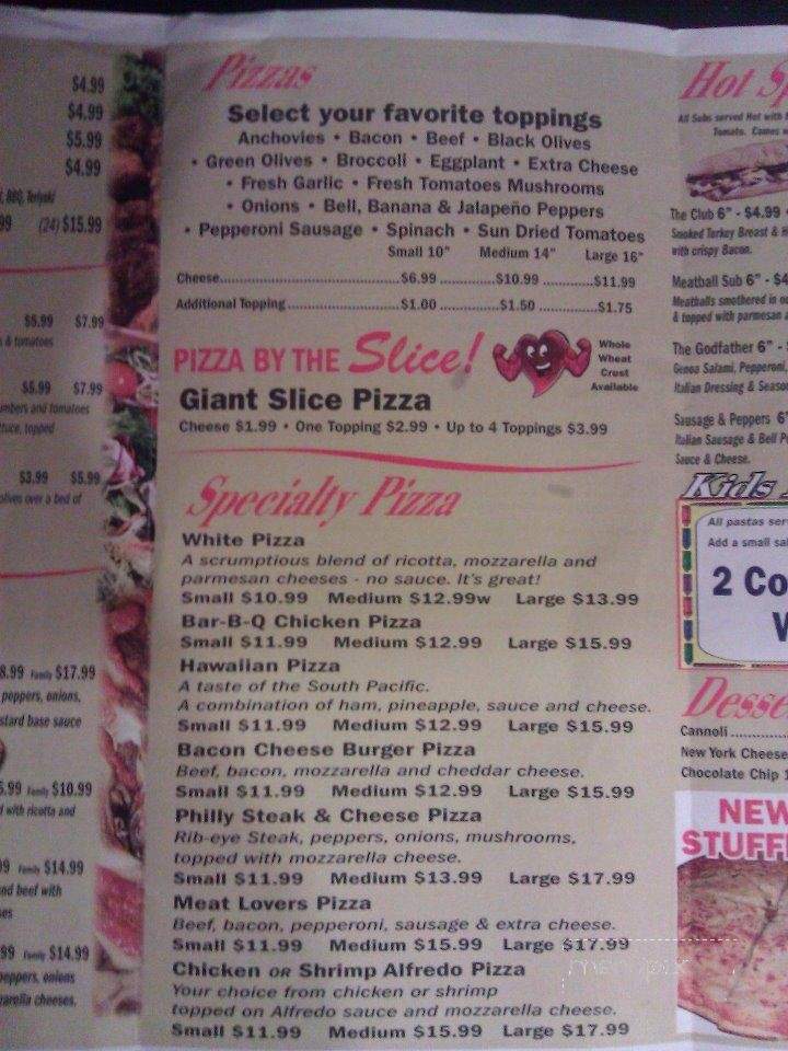 New York Pizza - Hartwell, GA menu_pic
