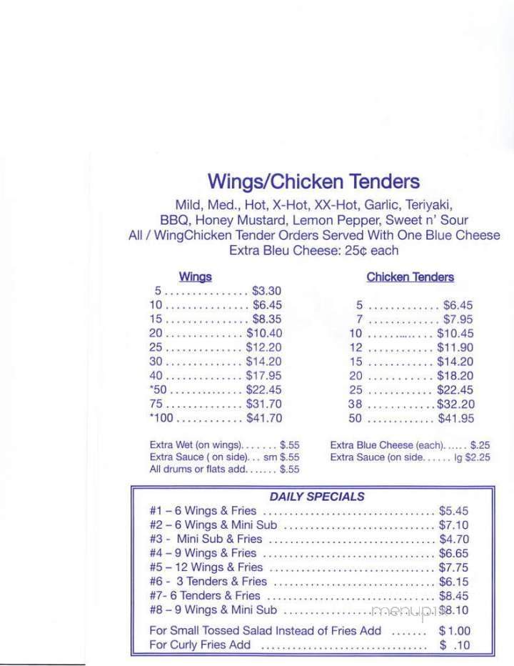 Kathy's Wings & Subs - Orlando, FL menu_pic