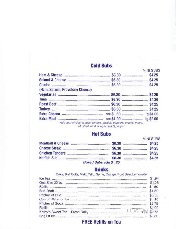 Kathy's Wings & Subs - Orlando, FL menu_pic