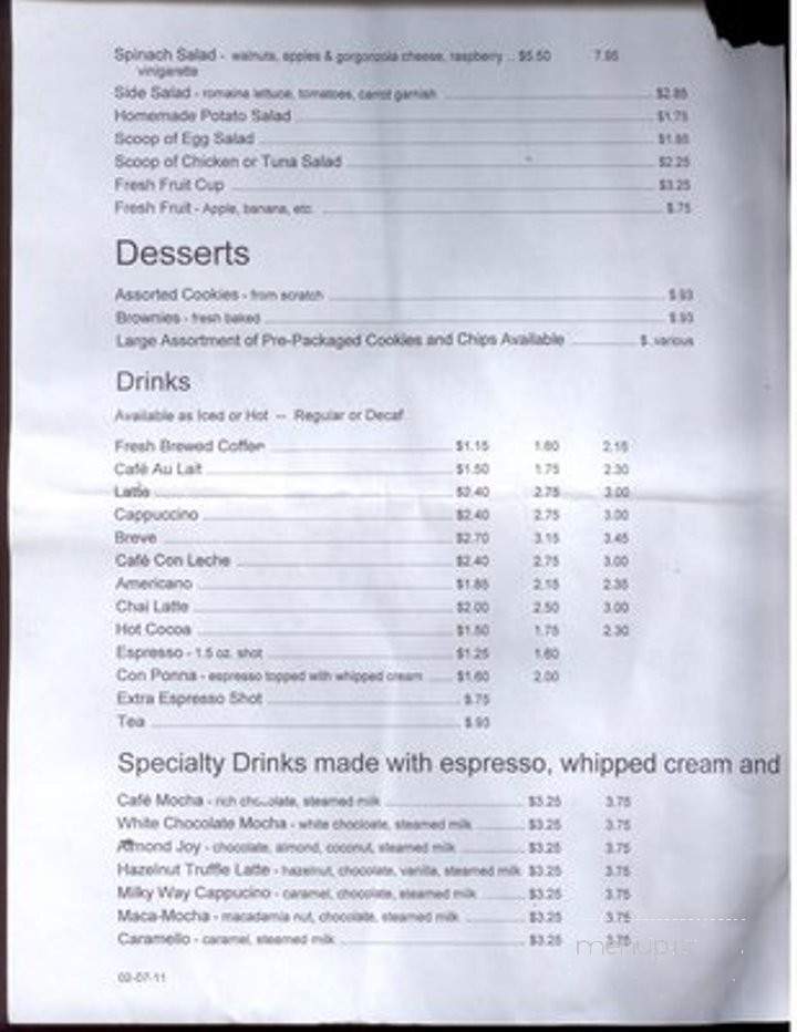 Nander's Cafe - Tampa, FL menu_pic