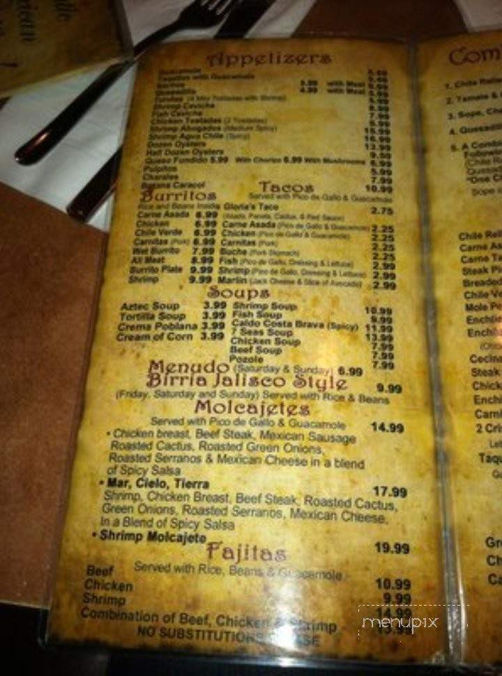 Gloria's Cocina Mexicana - Downey, CA menu_pic