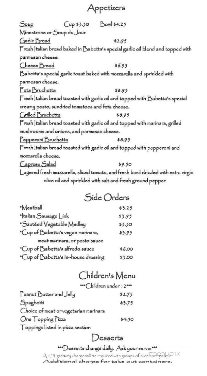 /5560722/Babettas-Restaurant-Menu-Eureka-CA - Eureka, CA