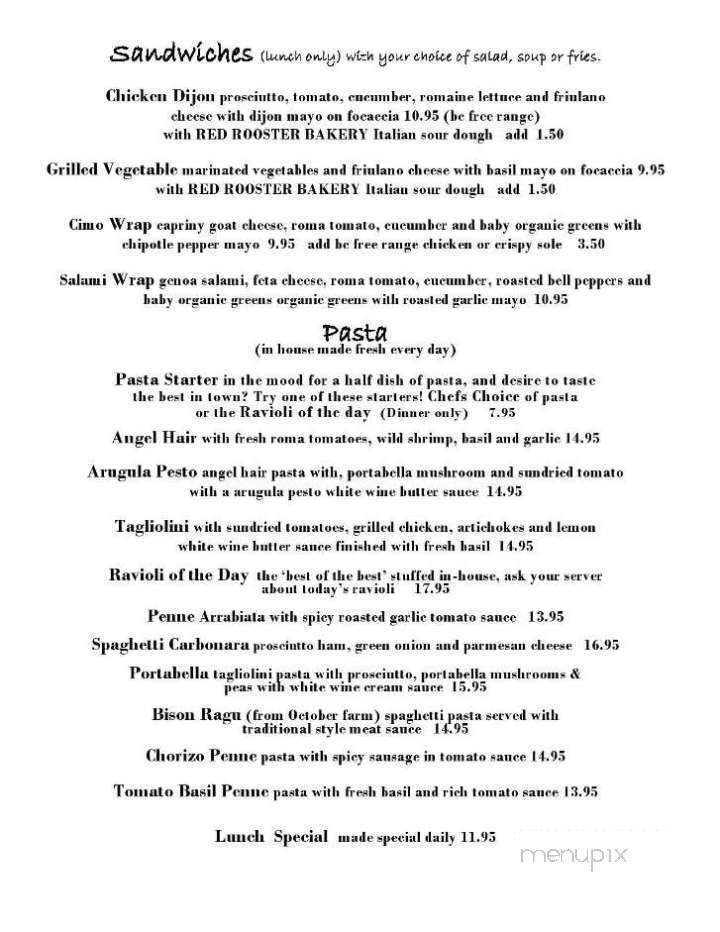 Cimo Mediterranean Grill - Prince George, BC menu_pic