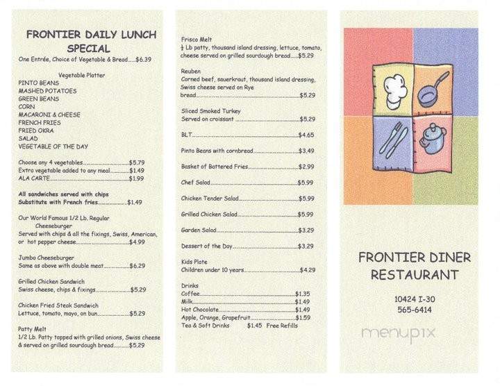 Frontier Diner - Little Rock, AR menu_pic