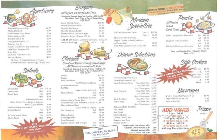 Ranchers Sports Bar & Grill - Hinton, AB menu_pic
