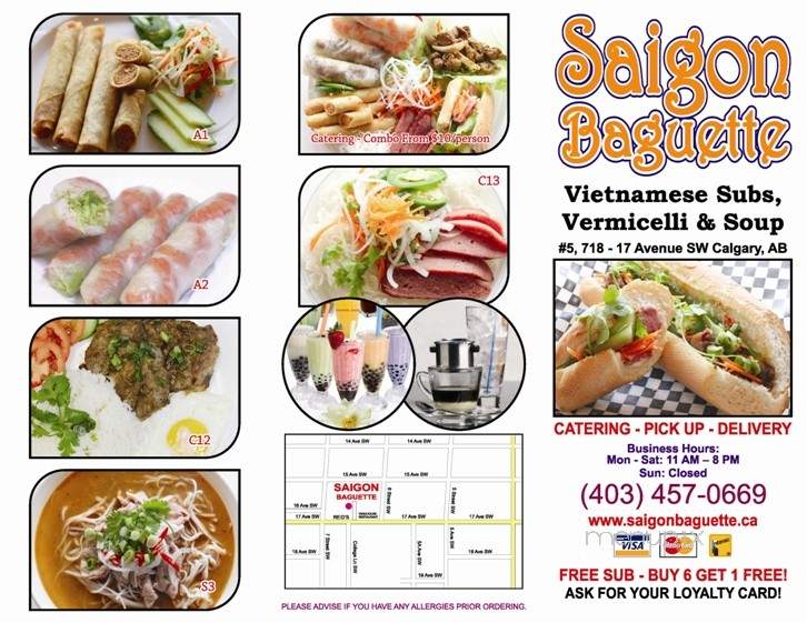Saigon's Baguettes - Calgary, AB menu_pic