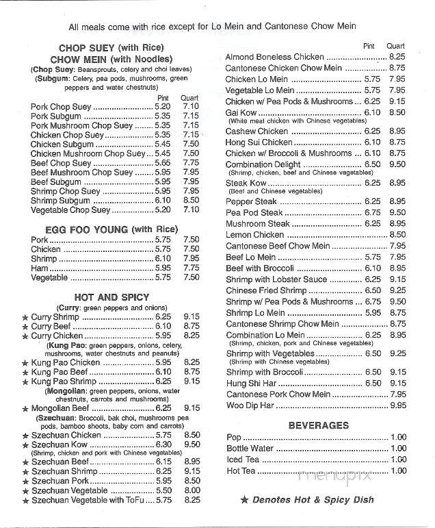Lucky Inn - Livonia, MI menu_pic
