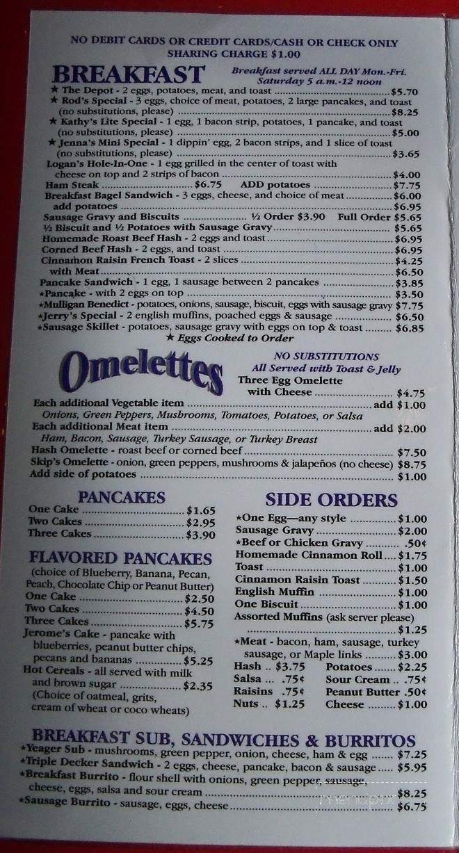 Mason Depot Diner - Mason, MI menu_pic