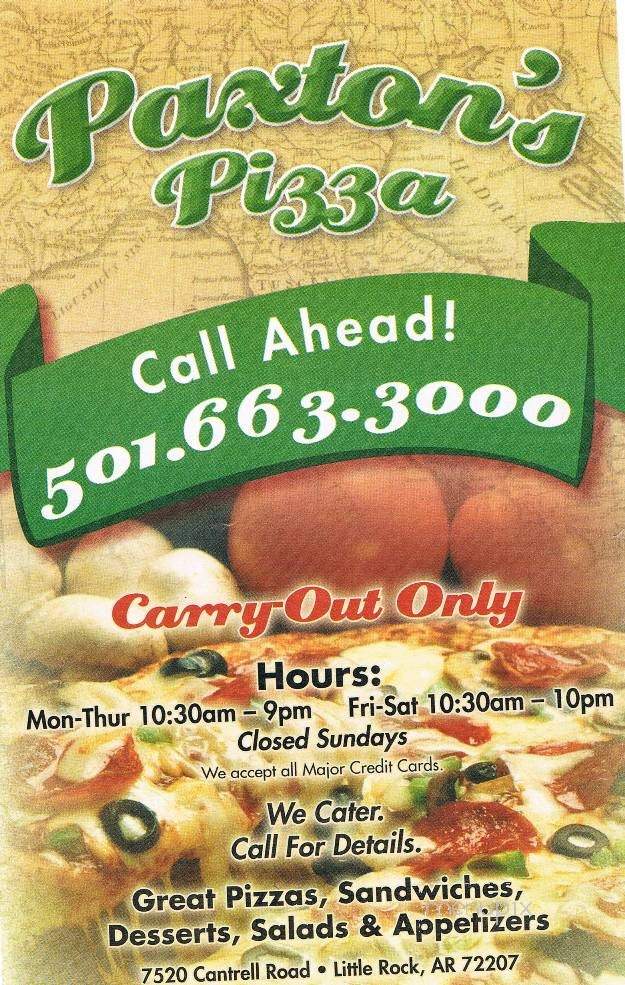 /380030556/Paxtons-Pizza-Little-Rock-AR - Bryant, AR