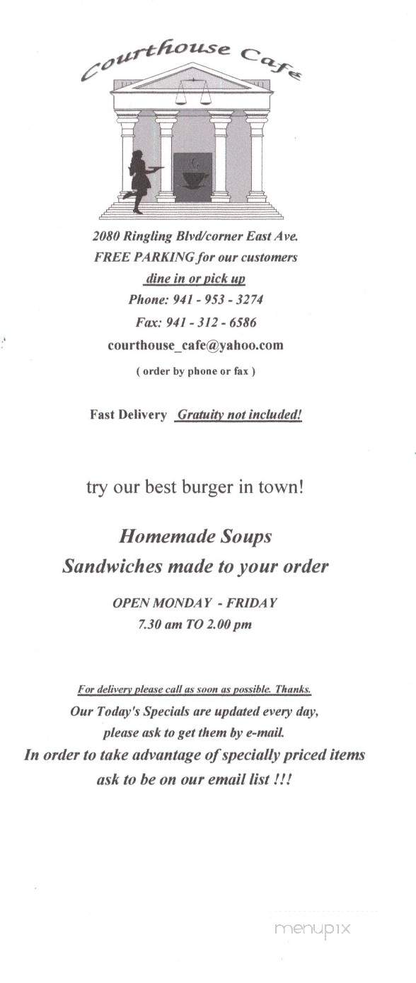 Courthouse Cafe - Hanover, VA menu_pic