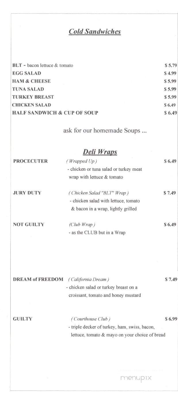 Courthouse Cafe - Hanover, VA menu_pic