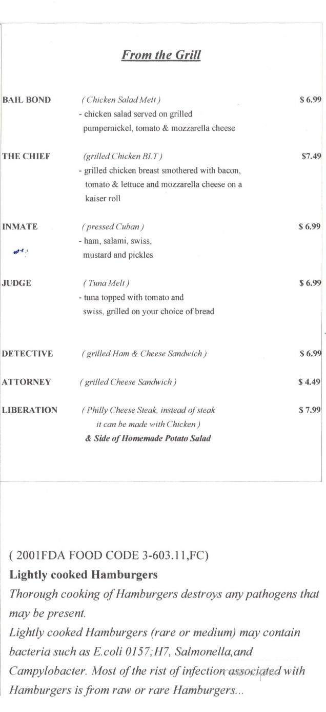 Courthouse Cafe - Hanover, VA menu_pic