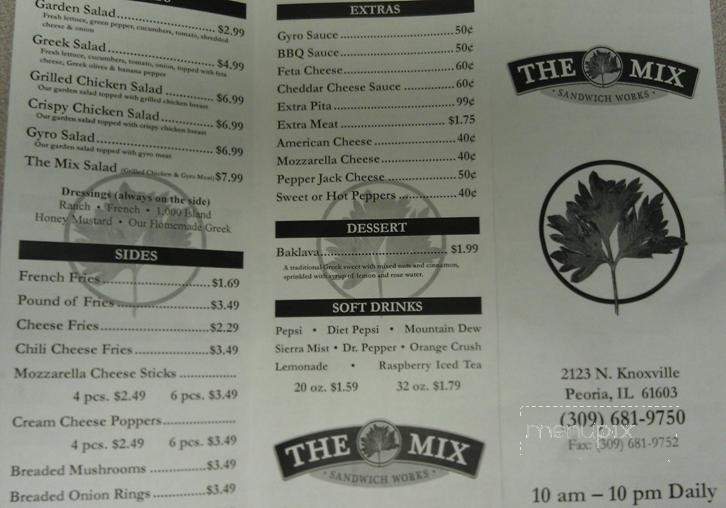 The Mix - Peoria, IL menu_pic