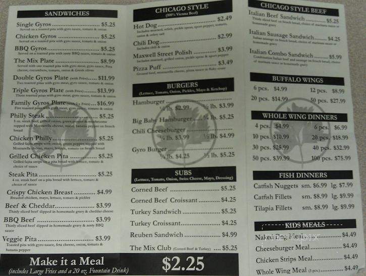The Mix - Peoria, IL menu_pic