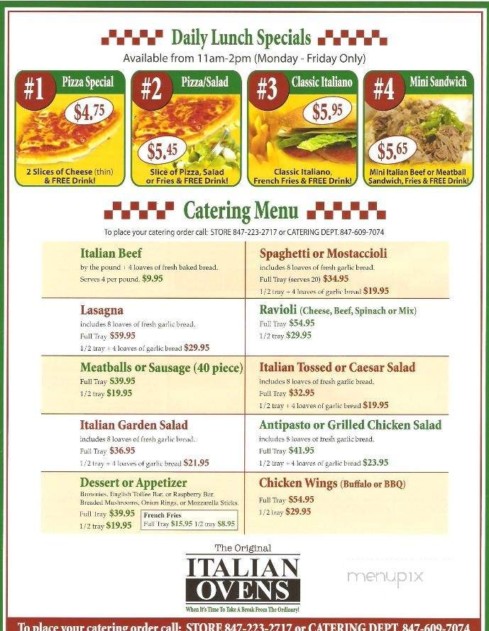 Grayslake Italian Ovens - Grayslake, IL menu_pic