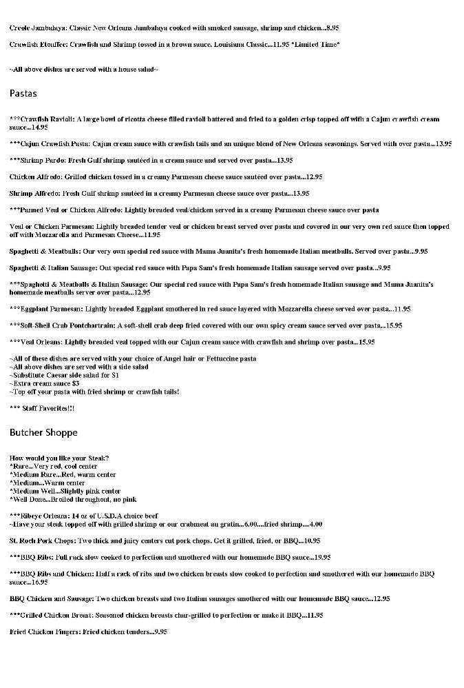 Quarter View Restaurant - Metairie, LA menu_pic