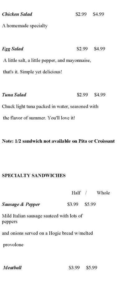 Brooklyn Bridge Deli - Plant City, FL menu_pic