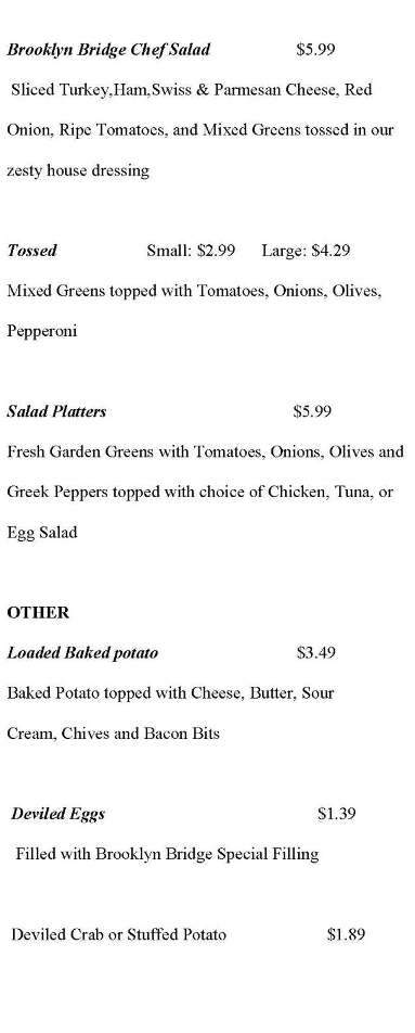 Brooklyn Bridge Deli - Plant City, FL menu_pic