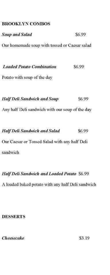 Brooklyn Bridge Deli - Plant City, FL menu_pic