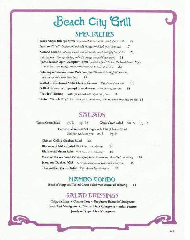 Beach City Grill - San Pedro, CA menu_pic