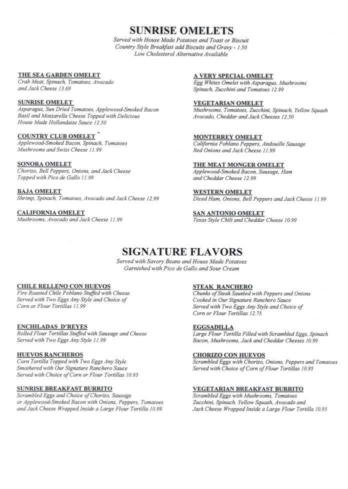 Sunrise Cafe - Reno, NV menu_pic