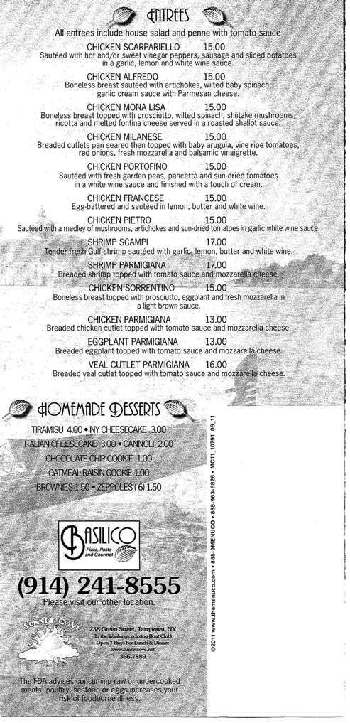 Basilico Pizza & Pasta - Mount Kisco, NY menu_pic