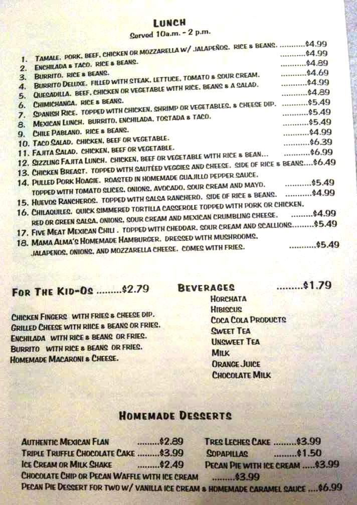 Mama Alma's Kitchen - Hattiesburg, MS menu_pic