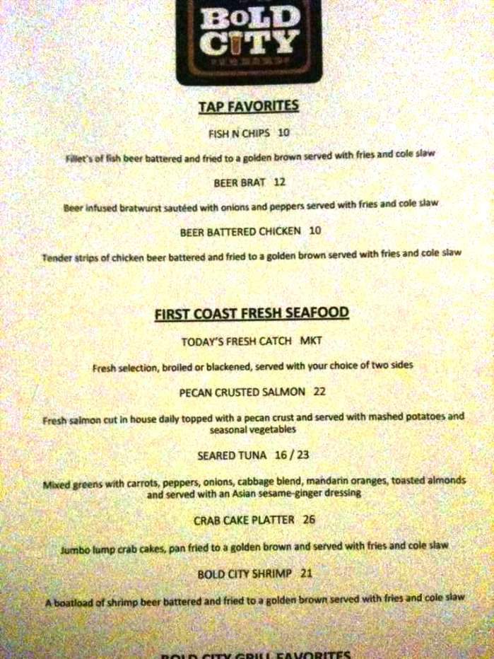 Bold City Grill - Jacksonville, FL menu_pic