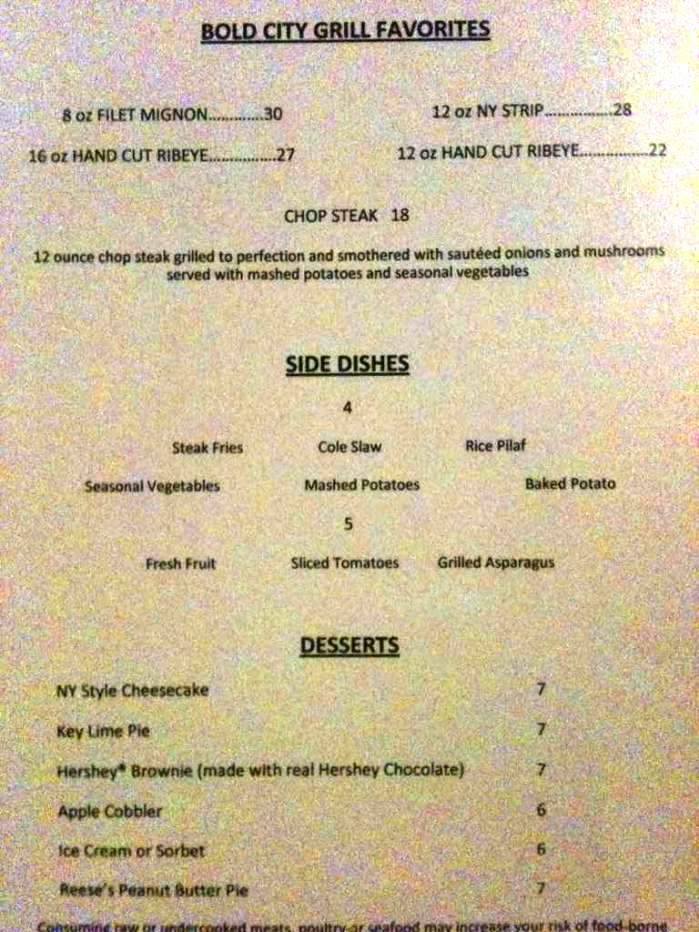 Bold City Grill - Jacksonville, FL menu_pic
