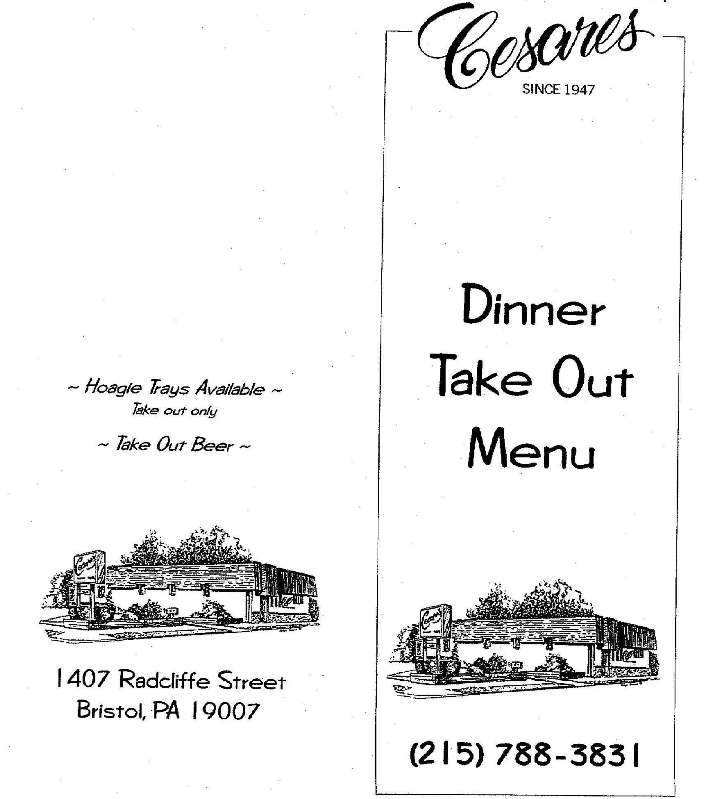 Caesar's Pizzerias - Bristol, PA menu_pic