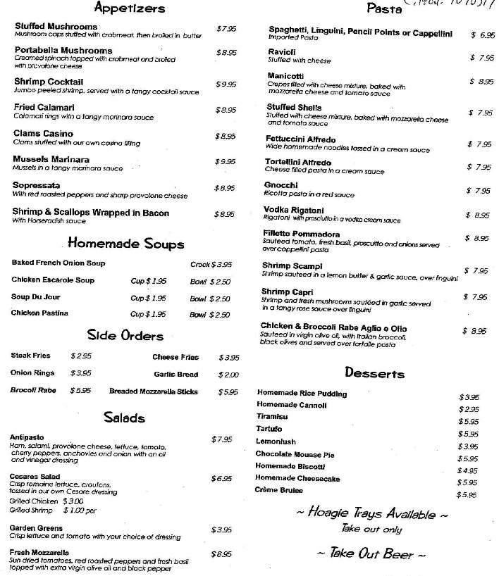 Caesar's Pizzerias - Bristol, PA menu_pic