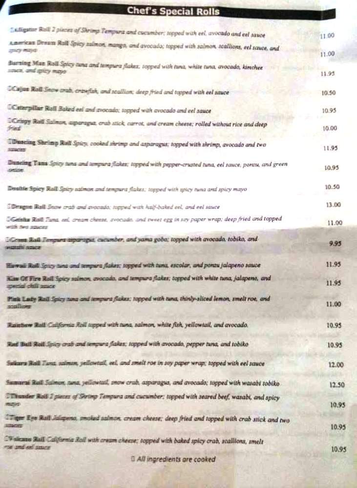 Geaux Fish Sushi and Hibachi - Thibodaux, LA menu_pic
