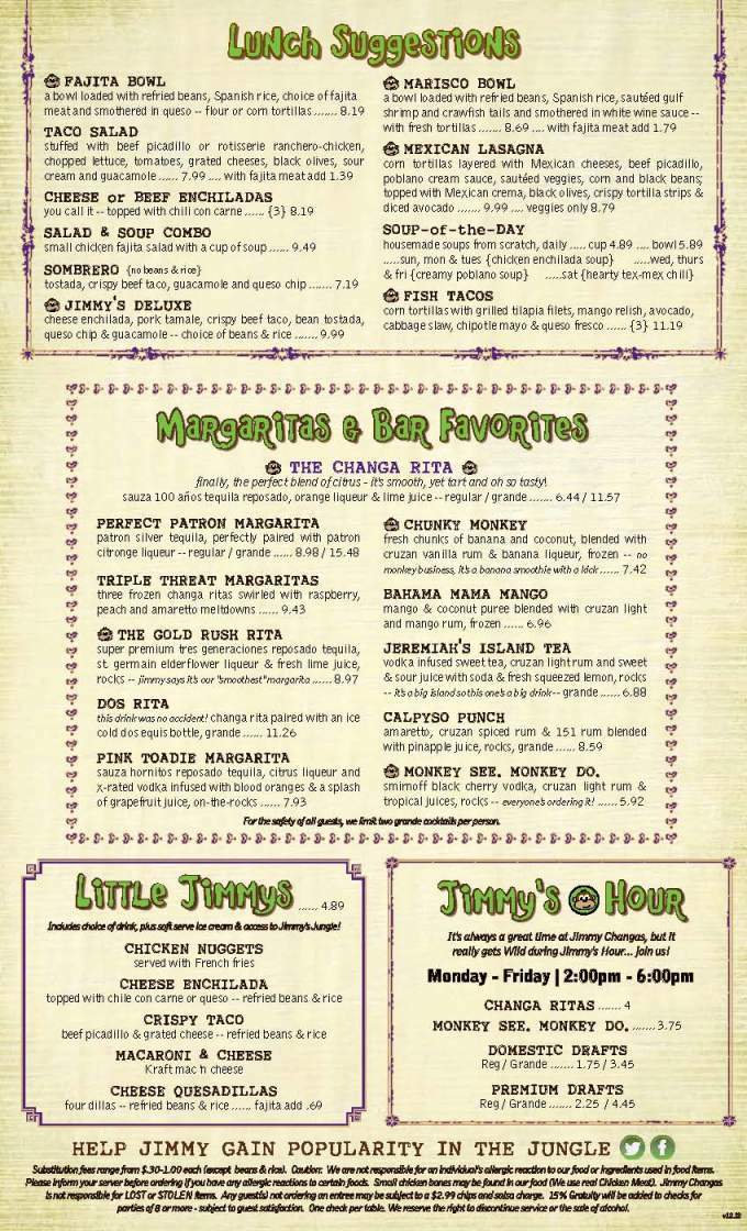 Jimmy Changas - Pasadena, TX menu_pic