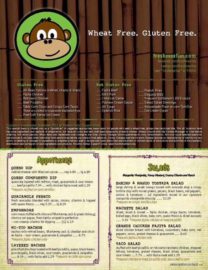 Jimmy Changas - Pasadena, TX menu_pic