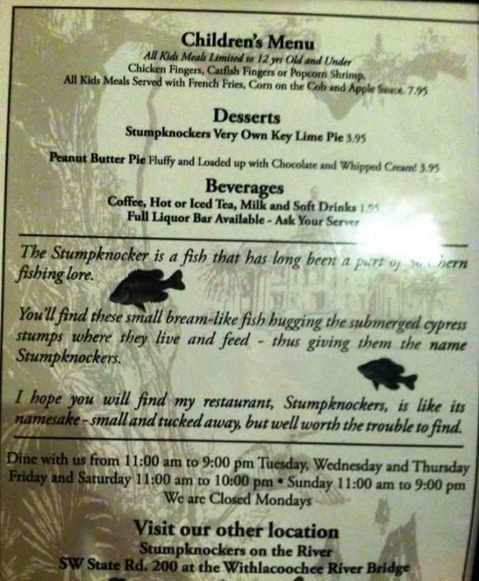 Stumpknockers On The Square - Inverness, FL menu_pic