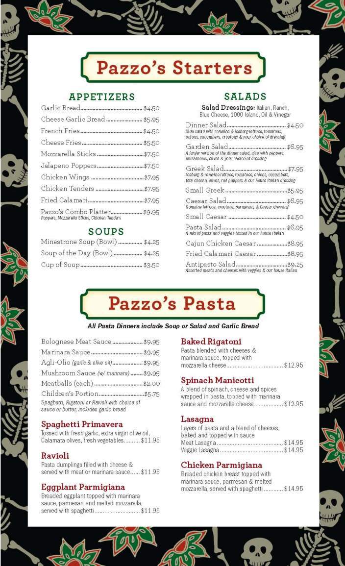 Pazzo's Pizzeria - Vail, CO menu_pic